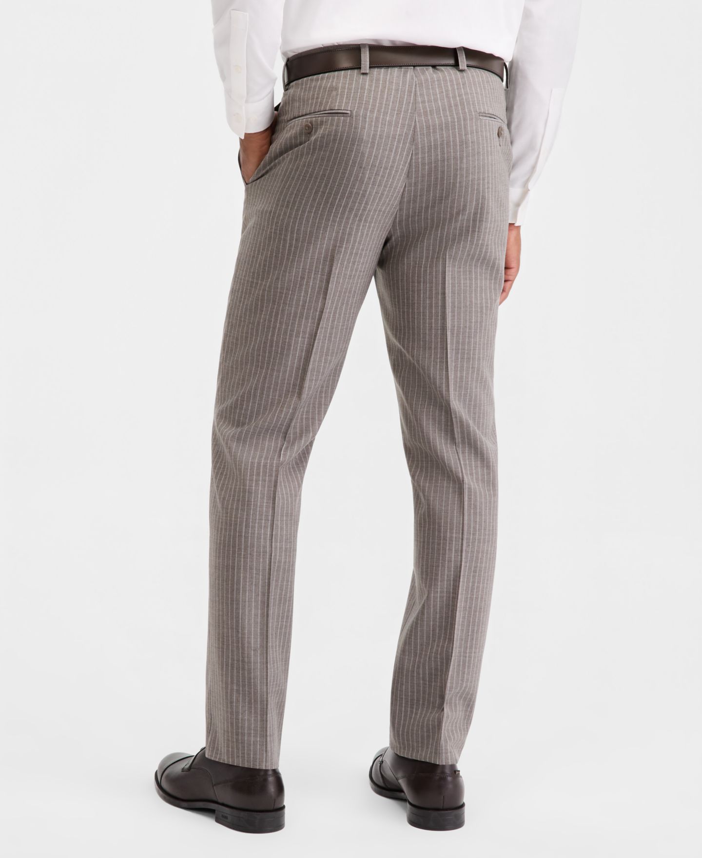 Мужские брюки Michael Kors Classic-Fit Grey Pinstripe Suit Separates Pant, цвет: Серый — фото 3