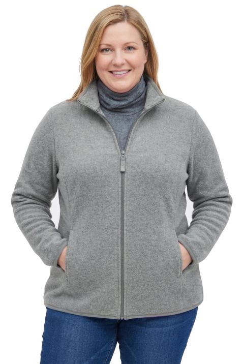 Женские куртки Woman Within Plus Size Within Zip-Front Microfleece Coat