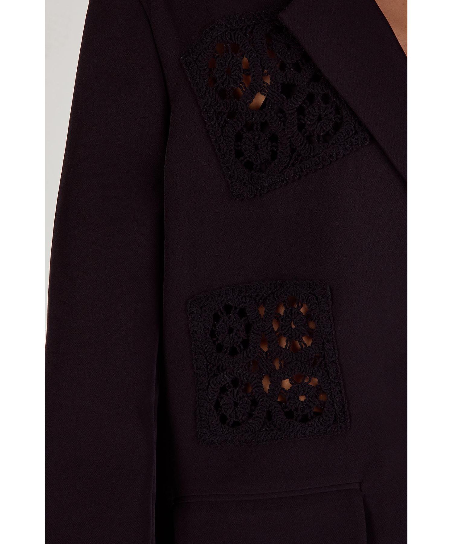 Women's Tailored Crochet Insert Oversized Blazer