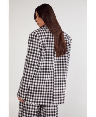 Women's Gingham Tailored Blazer