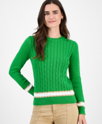 Nautica Jeans - Women's Thick-Tipped Cable-Knit Crewneck Sweater