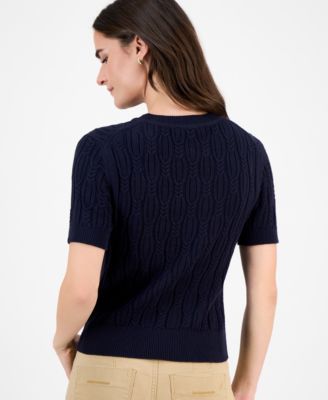 Nautica Women's Cotton Cable-Knit Sweater