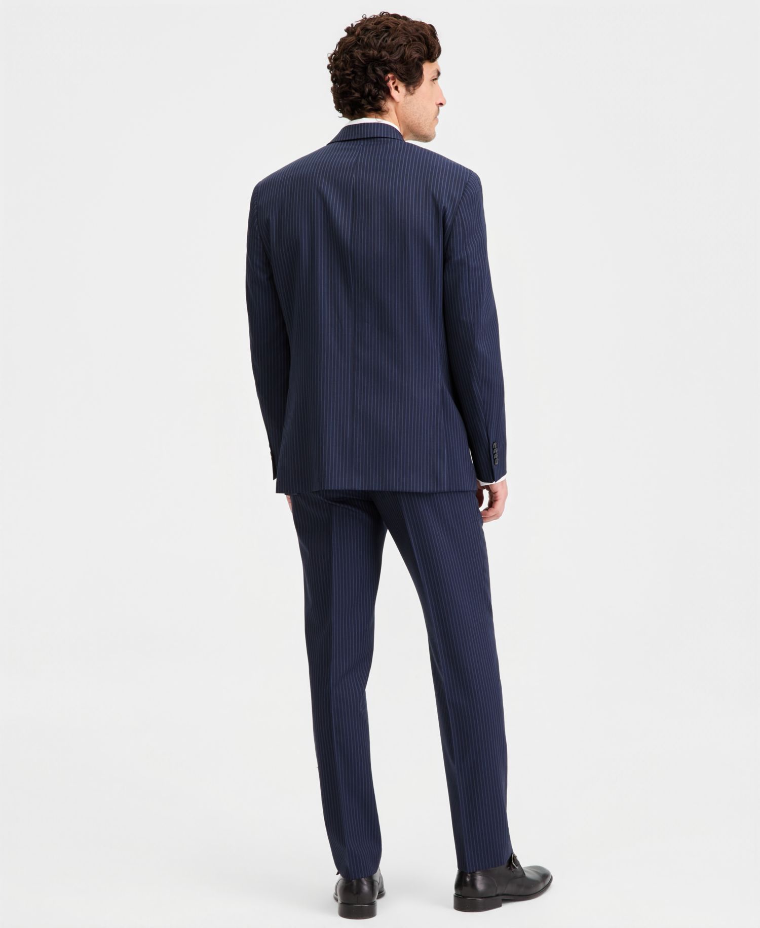 Men's Classic-Fit Navy Pinstripe Double-Breasted Suit Separates
