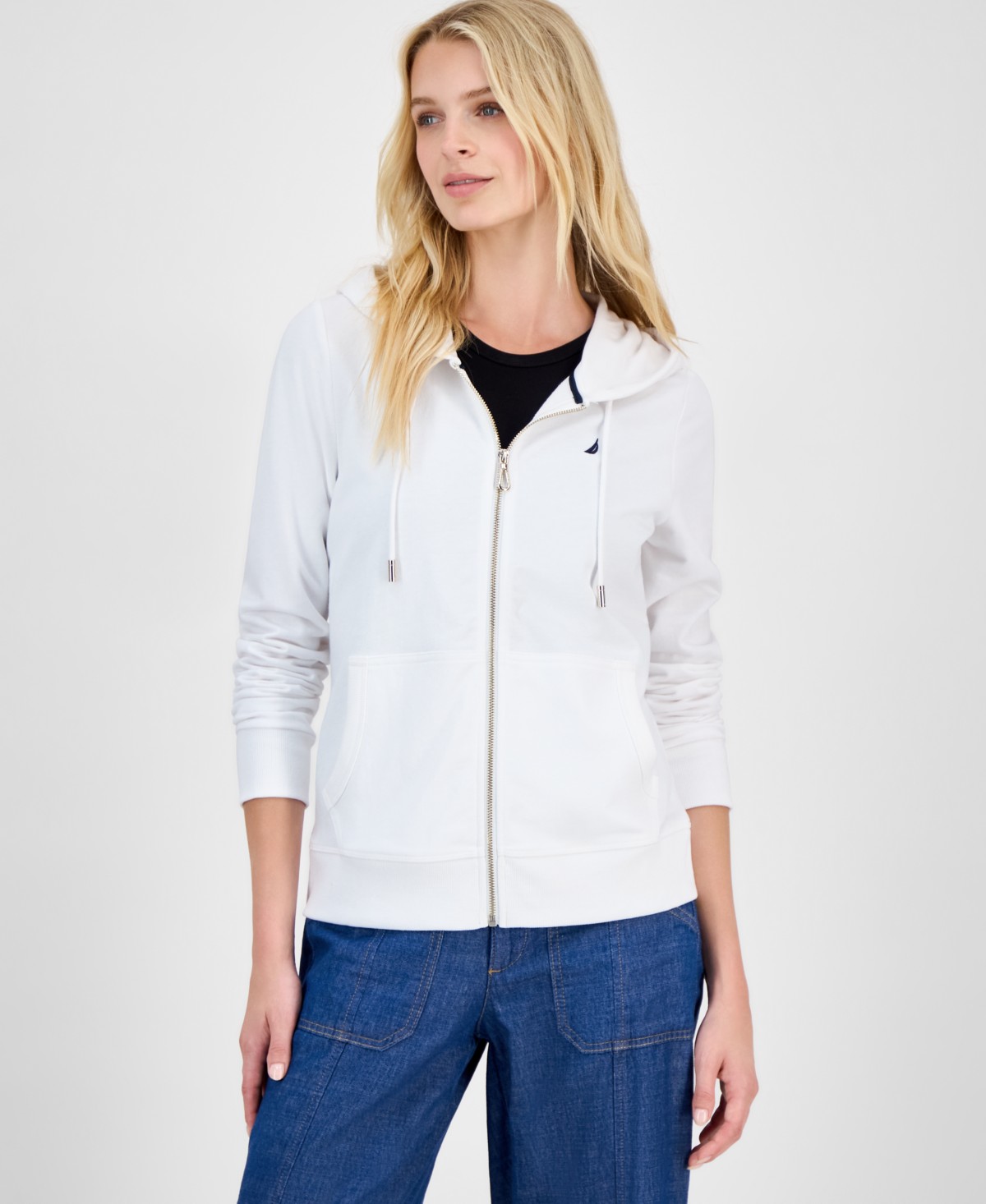 Женские Nautica Women's Solid Zip-Front Hoodie, Online Only — фото 2