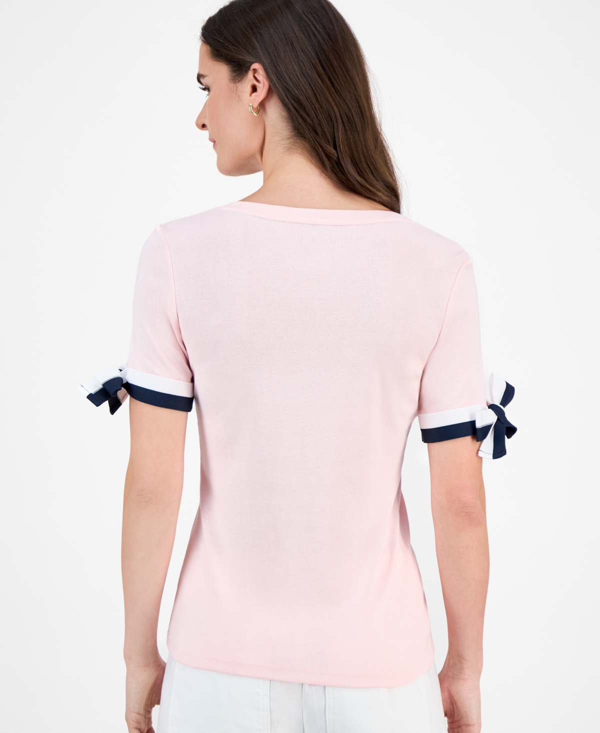 Nautica Jeans Women's Cotton Tie-Sleeve Top