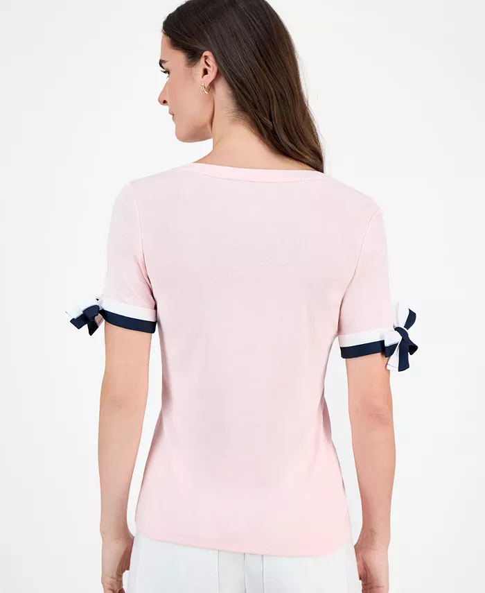 Nautica Women's Cotton Tie-Sleeve Top - thumbnail 3