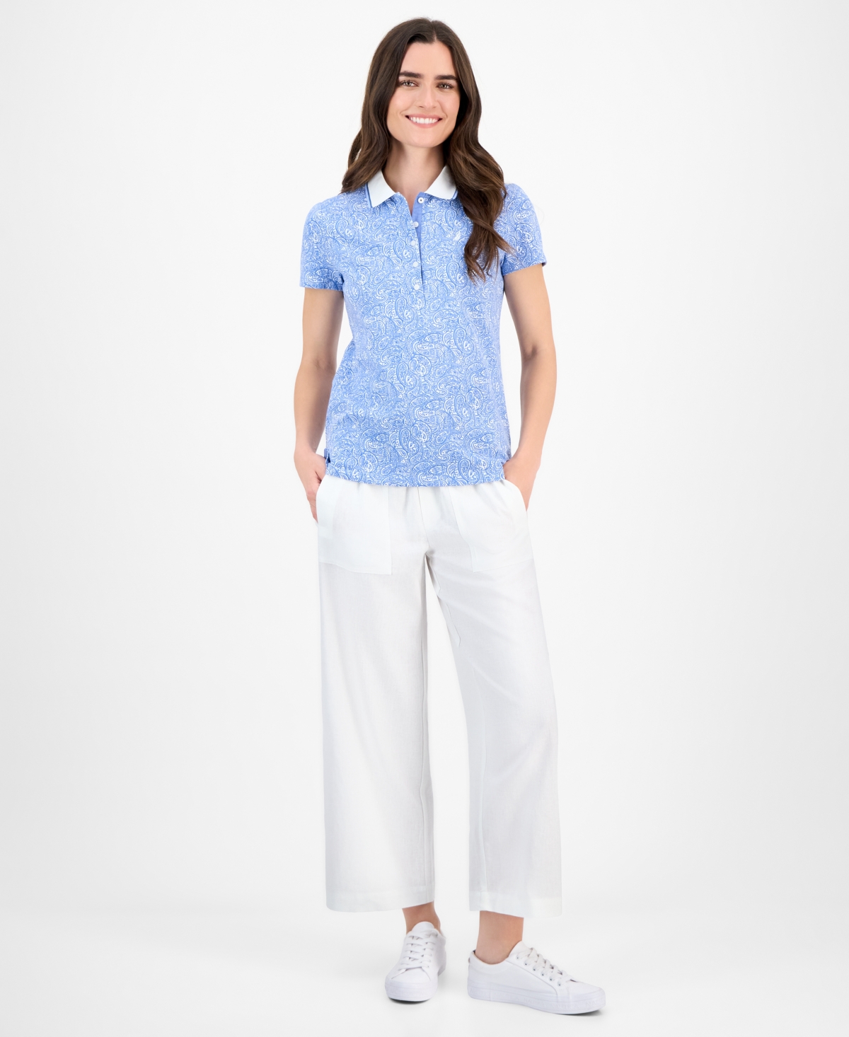 Nautica Jeans Women's Garden Paisley Polo Shirt In Multi