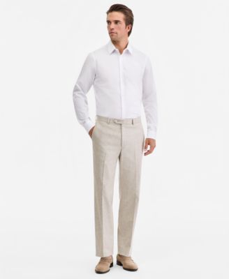 Men's Regular-Fit Tan Texture Suit Separate Pants