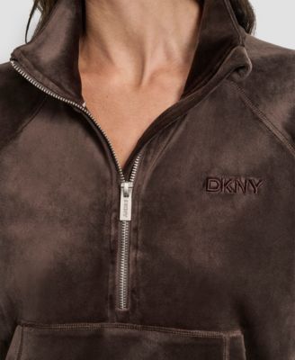 Women's Platinum Velour Embroidered Logo Sweatshirt