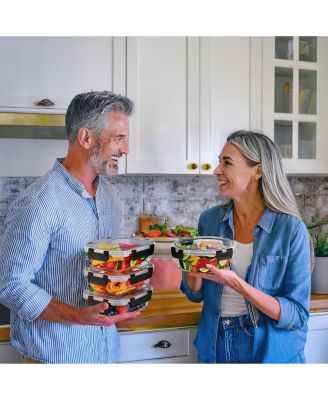 16 Piece Rectangular (1040ml/ 35oz/ 4.4cups) Glass Meal Prep Containers with Airtight Lids - Preserves Freshness, Oven Safe, durable, BPA-free