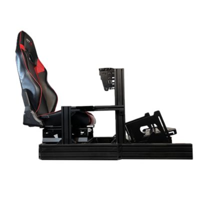 GTA Revolution Racing Cockpit – Adjustable Modular Sim Rig with Black Seat, Direct Drive Compatible, Works with Fanatec, Logitech