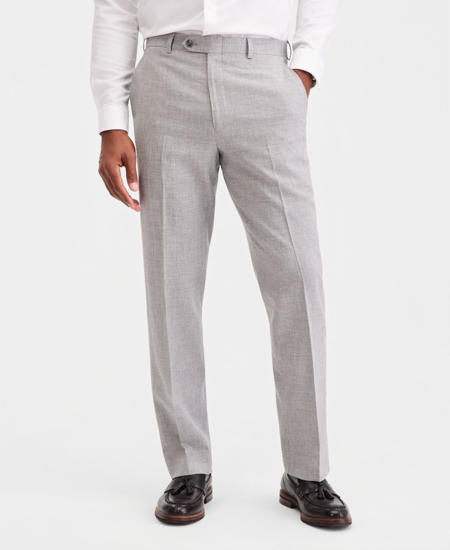 Мужские брюки Michael Kors Classic-Fit Mini Houndstooth Suit Separate, цвет: Светлый серый — фото 3