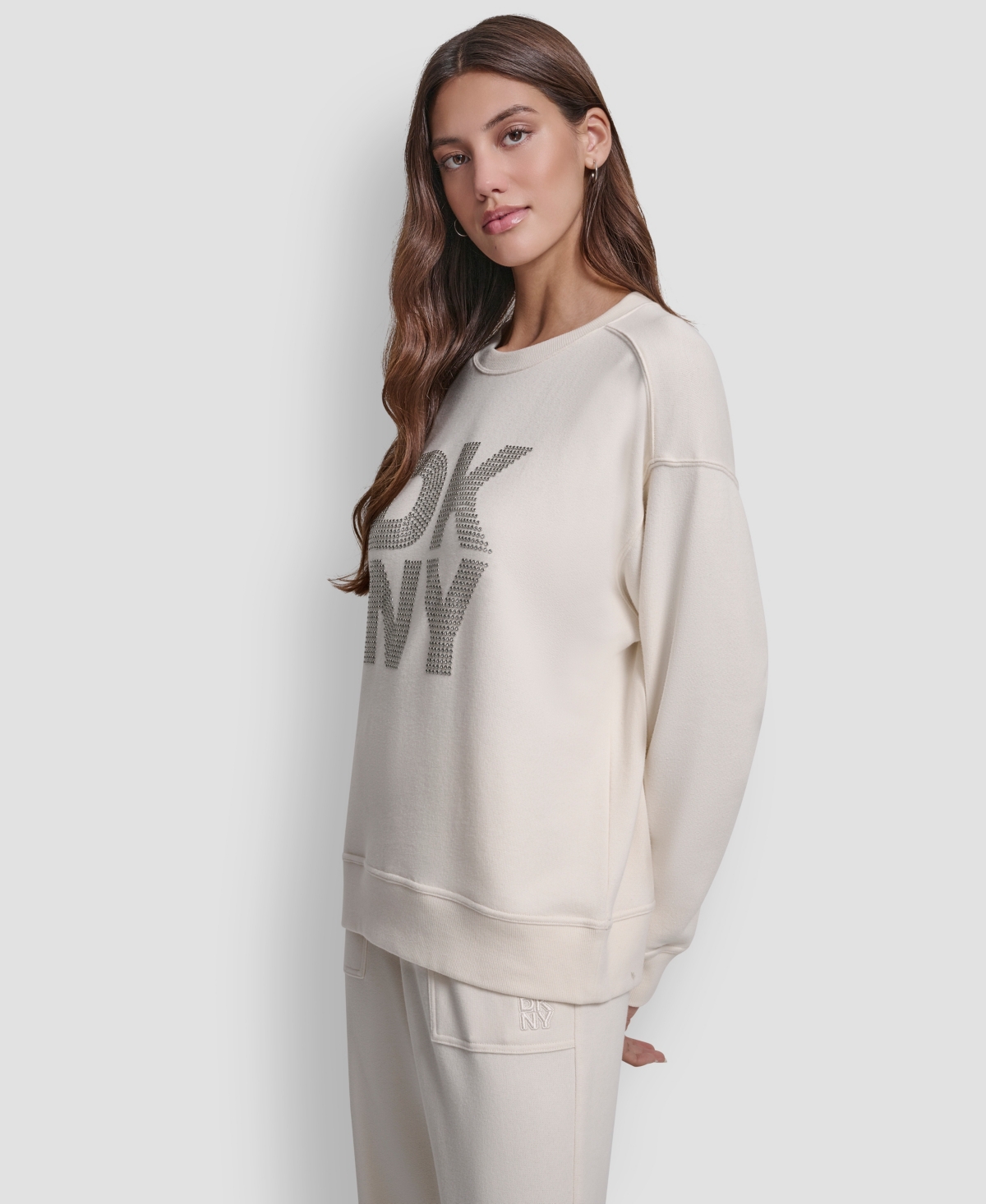 Dkny Jeans Petite Long Sleeves Sweatshirt In Neutral