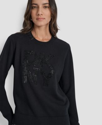 Petite Embellished Logo Crewneck Sweater