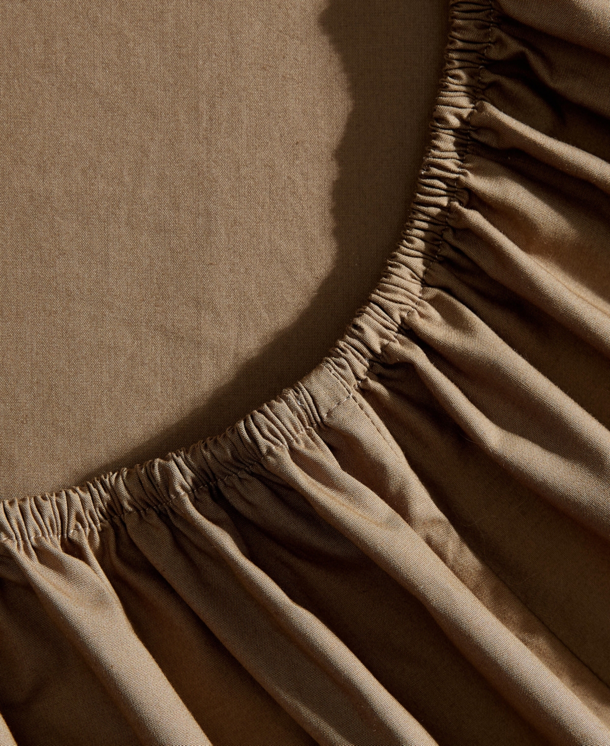 Nautica Solid Cotton Percale 3-piece Sheet Set, Twin Xl In Brown