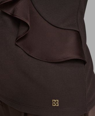 Women's Sleeveless Ruffle Front Blouse