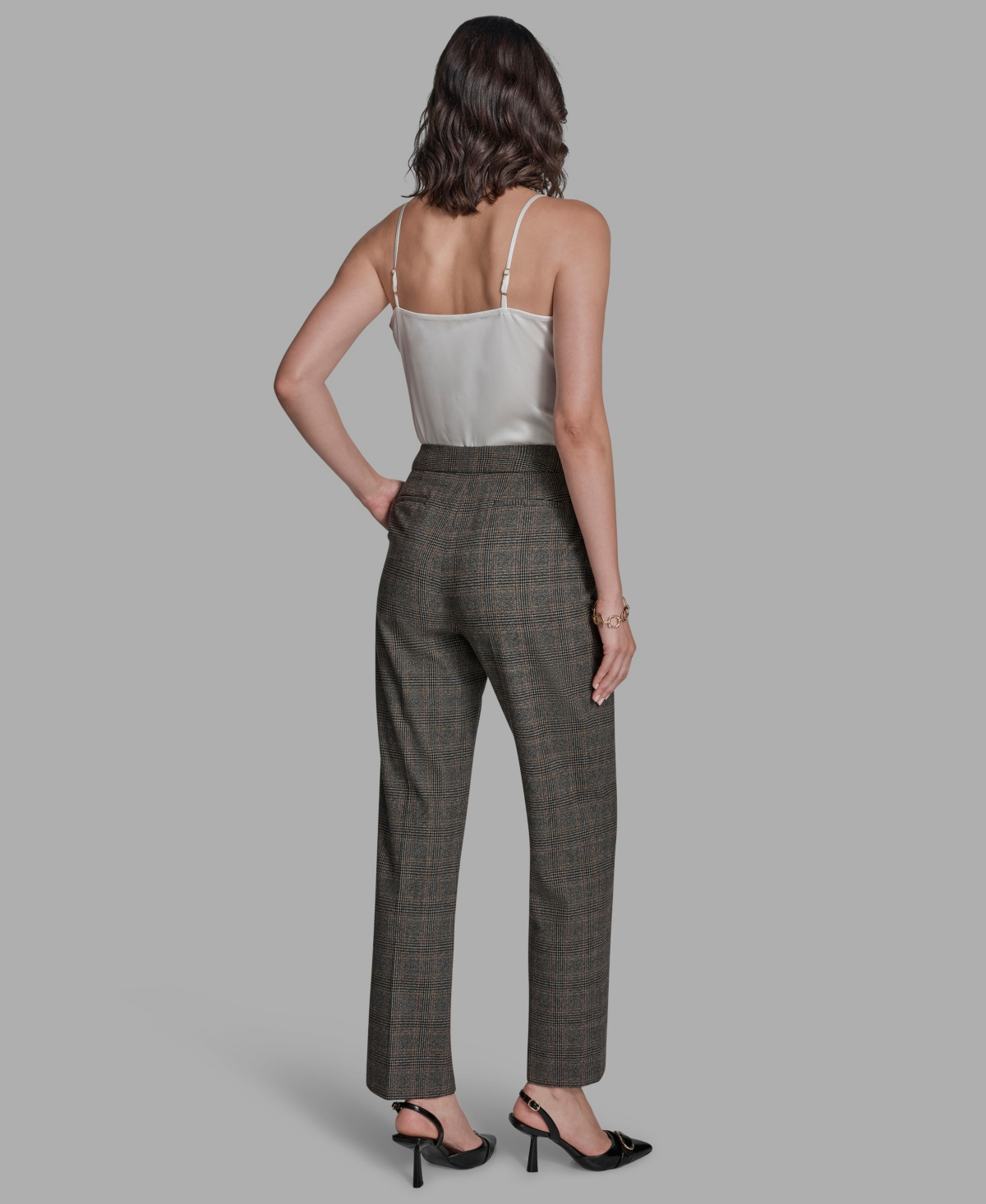 Bcbg Women's Pleated Wide Leg Full Length Pants In Gray