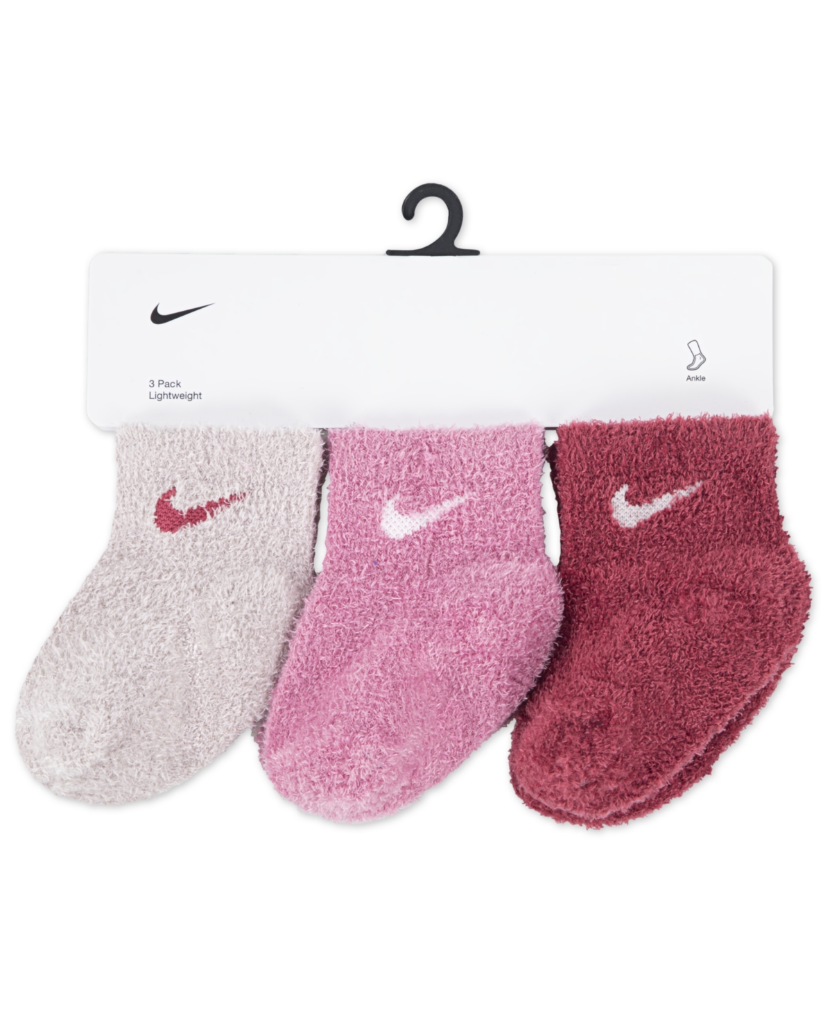 Nike Baby 3-pack Cozy Ankle Socks In Blue