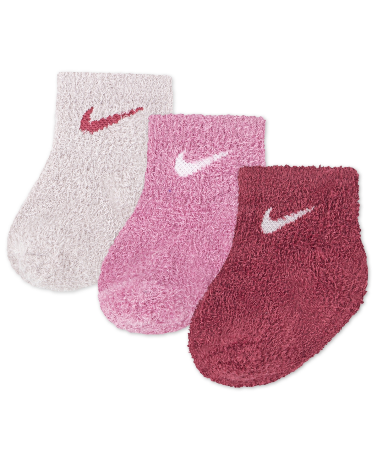 Nike Baby 3-pack Cozy Ankle Socks In Blue