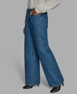 Women's Straight-Leg Tie-Waist Jeans