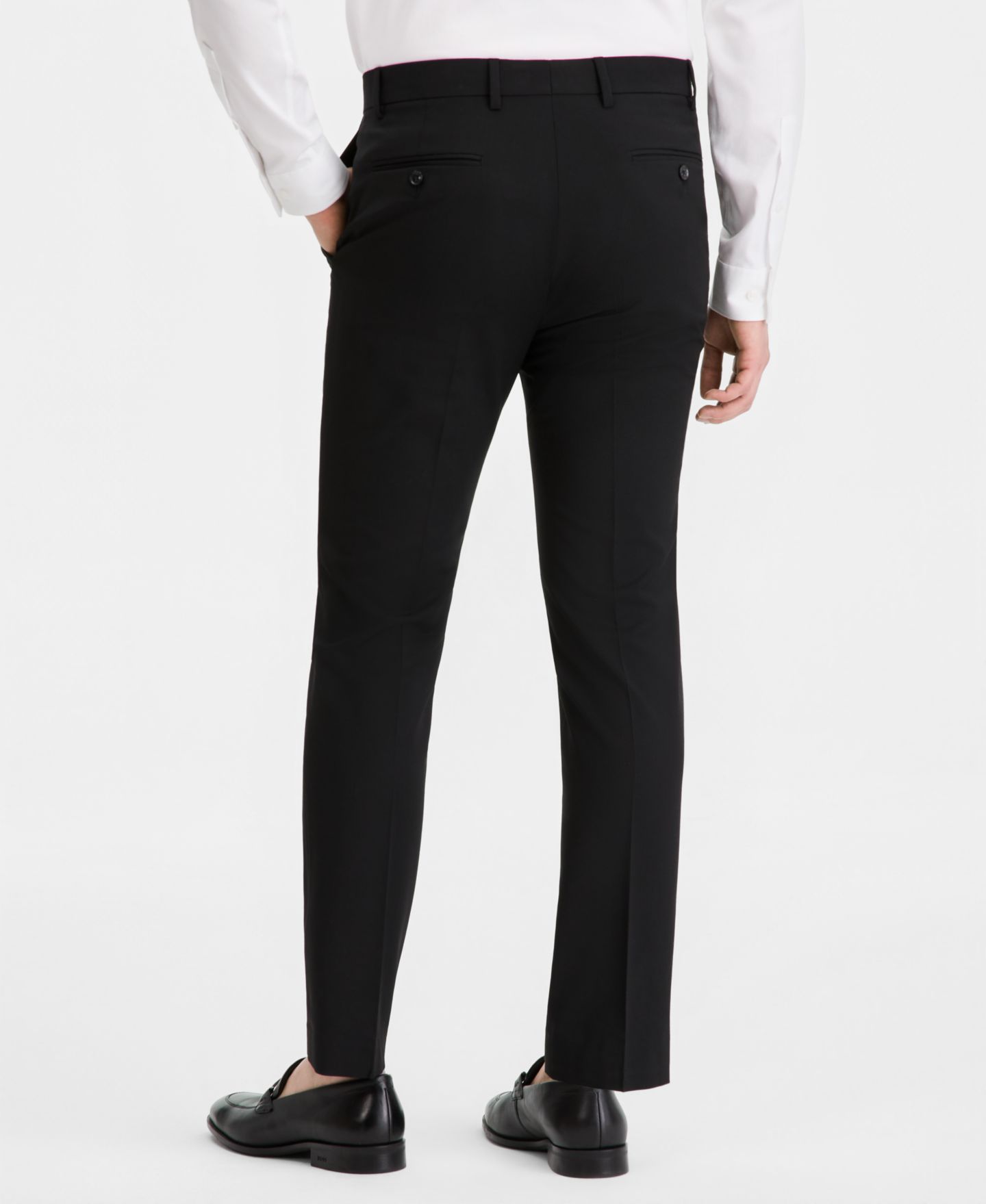 Мужские брюки Tommy Hilfiger Modern-Fit Wool TH-Flex Stretch Suit Separates Pant, цвет: Чёрный — фото 4