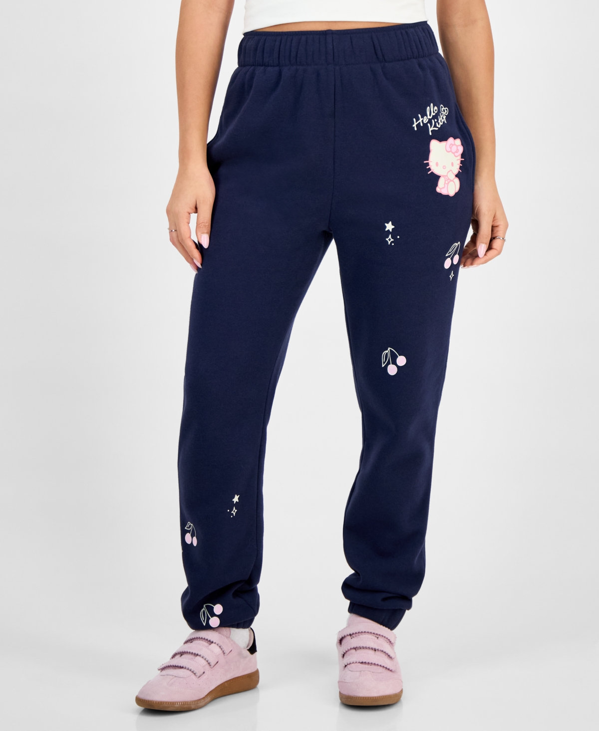 Grayson Threads, The Label Juniors' Hello Kitty Fleece Joggers In Blue