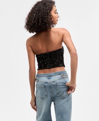 Women's Sequin Tweed Bustier, Macy's Exclusive