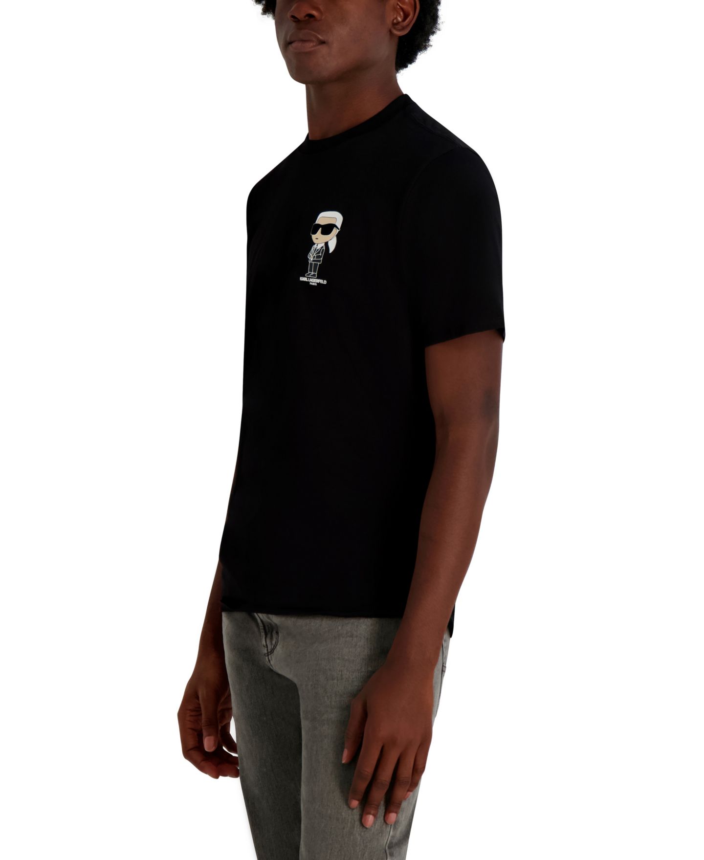 Мужская футболка KARL LAGERFELD PARIS Crewneck, цвет: Чёрный — фото 3