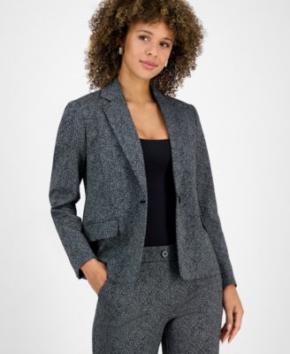 Kasper - Petite Herringbone One-Button Jacket