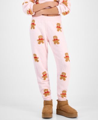 Juniors' Teddy-Knit Jogger Pants