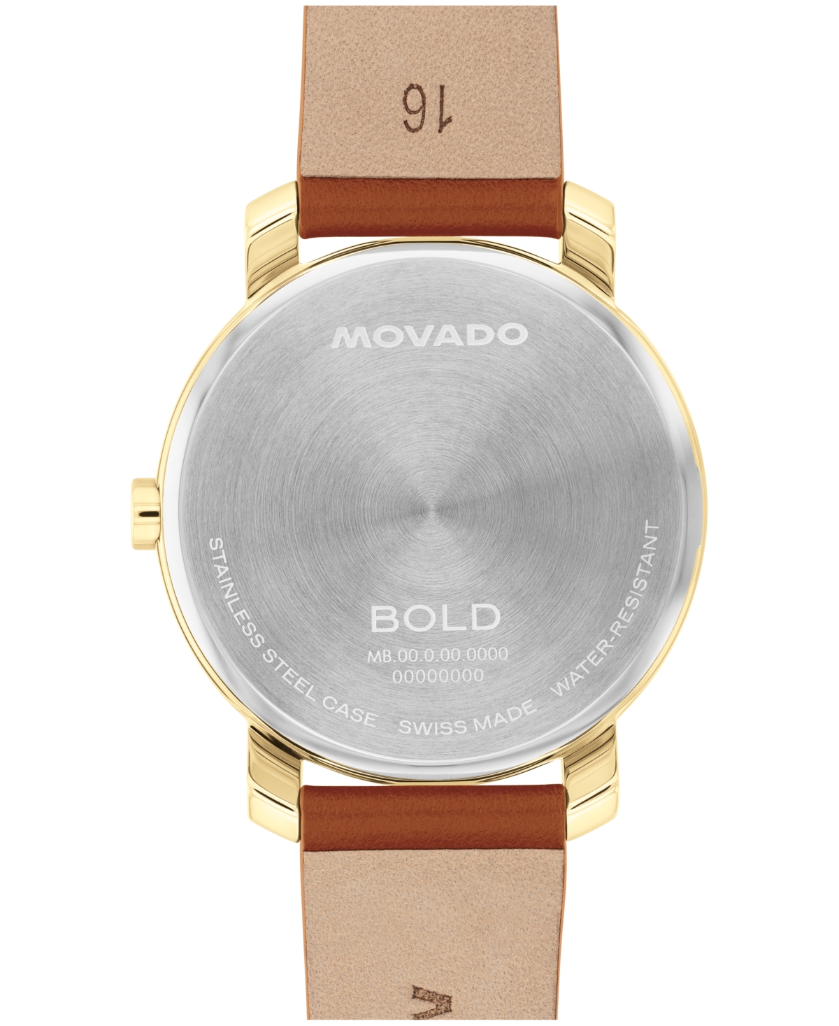 Movado Women's Bold Access Swiss Quartz Cognac Leather Watch, 34mm