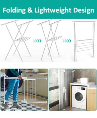 2-Tier Clothes Drying Rack with Adjustable Gullwing Arms
