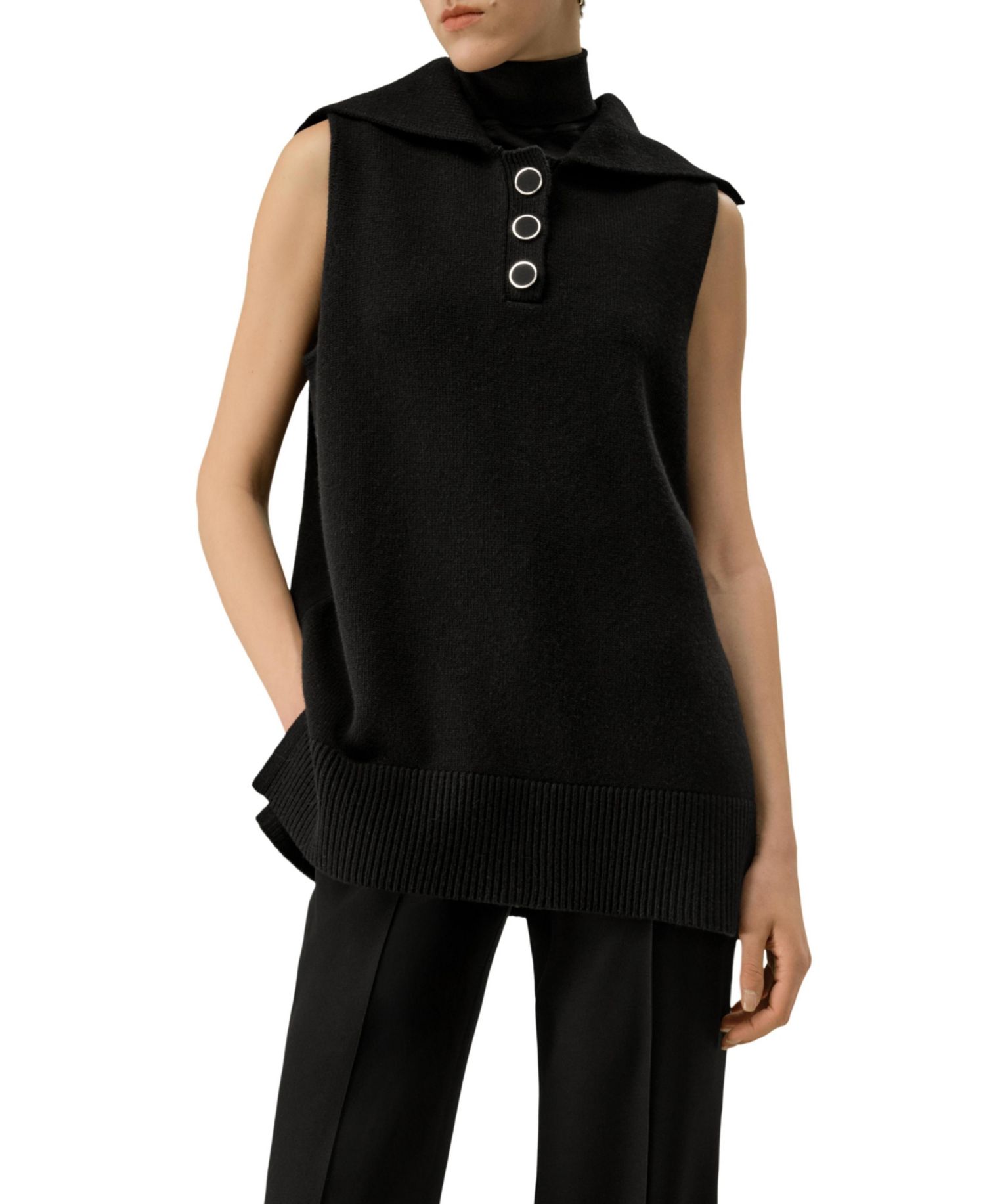 Women's Wool-Cashmere Blend Vintage-Inspired Sailor Collar Top