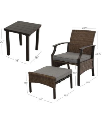 Wicker Coated Detachable Chat Set - 5 Pieces