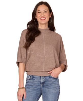 Women's Dolman Sleeve Mock Neck Top