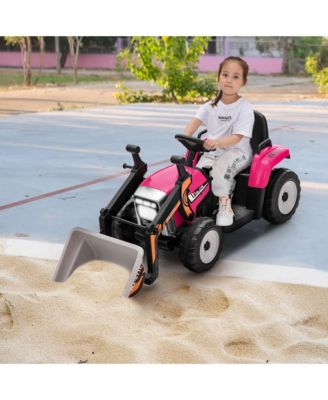 Kids Ride On Excavator Digger 12V Electric Tractor RC w/ Digging Bucket