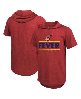 Majestic - Men's and Women's Red Indiana Fever Sideline Tri-Blend Hoodie T-Shirt