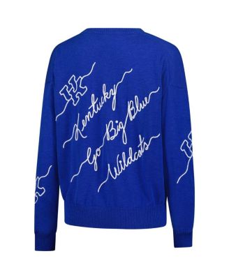 Women's Royal Kentucky Wildcats Love Note Embroidered Pullover Sweater
