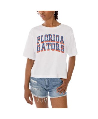 Women's White Florida Gators Claim To Fame Boxy Cropped T-Shirt