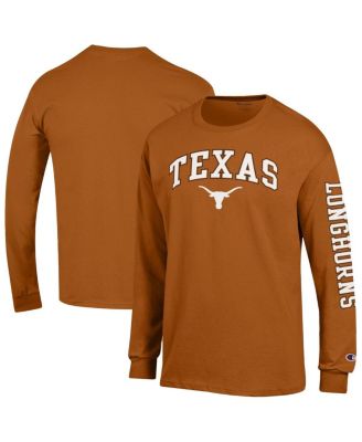 Champion - Men's Texas Orange Texas Longhorns Arch Over Logo 2-Hit Long Sleeve T-Shirt