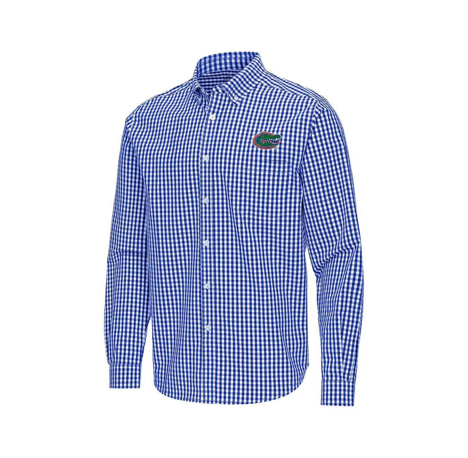 Men's Royal Florida Gators Ellis Woven Tri-Blend Long Sleeve Button-Down Shirt