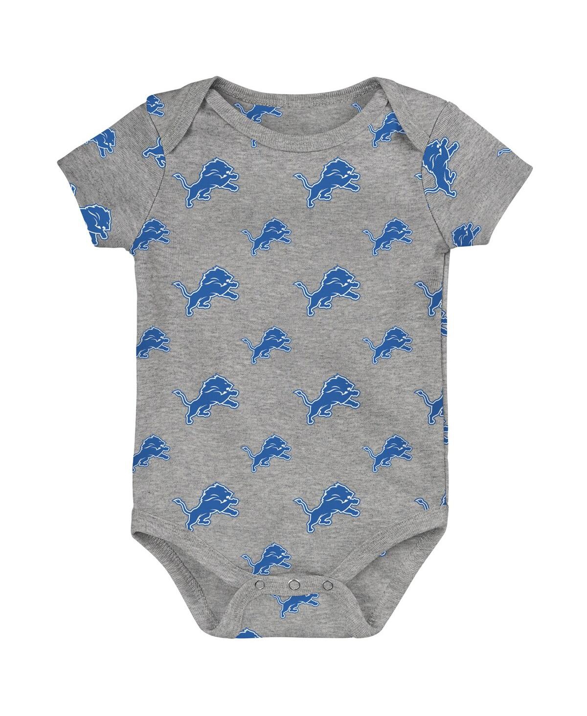 Outerstuff Newborn 3-piece Detroit Lions Little Tike Bodysuit Set In Black