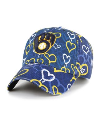'47 Brand - Big Girls Navy Milwaukee Brewers Mural Clean Up Adjustable Hat
