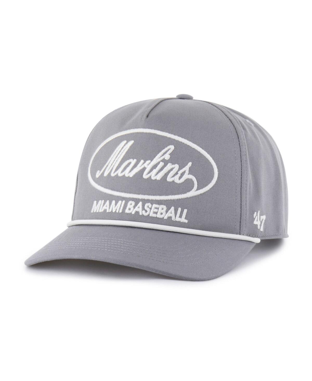 '47 Brand Men's Gray Miami Marlins Foundational Hitch Adjustable Hat