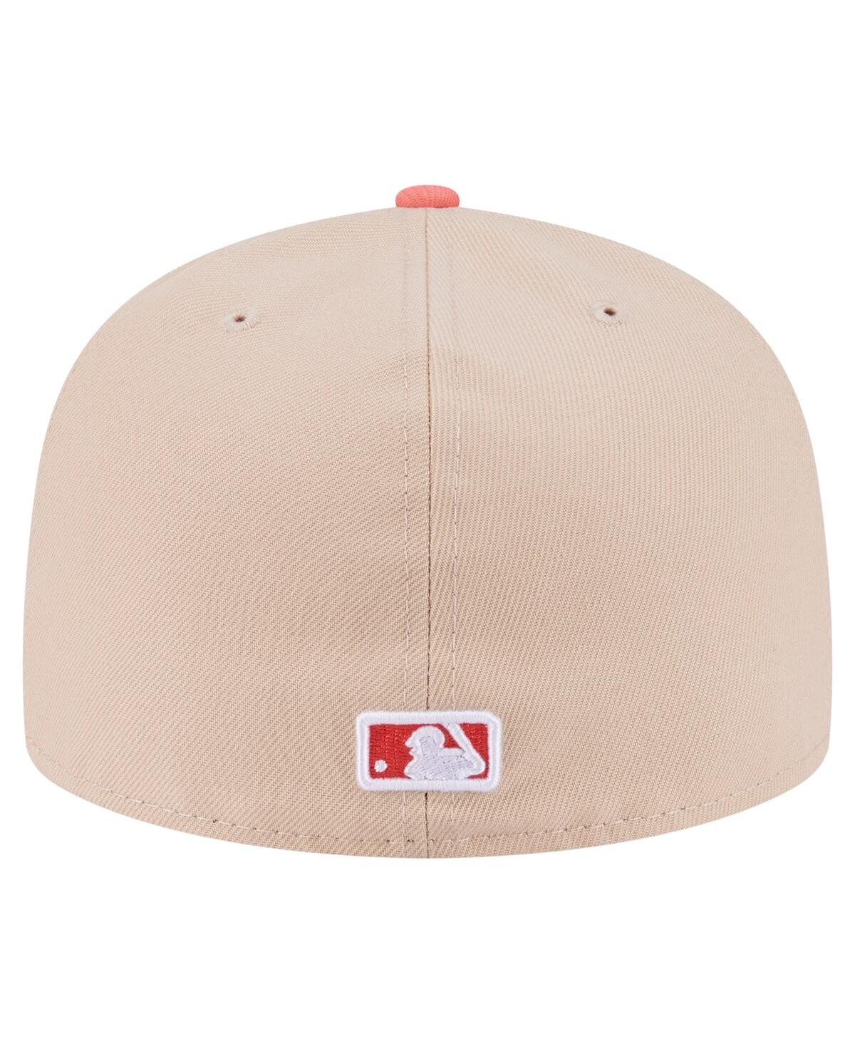New Era Men's Light Beige/coral Baltimore Orioles Two-tone Color Pack A-frame 59fifty Fitted Hat