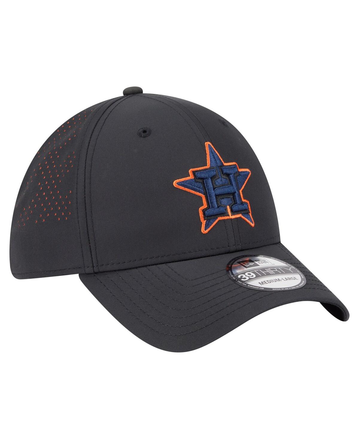 New Era Men's Black Houston Astros Night 39thirty Flex Hat In Black