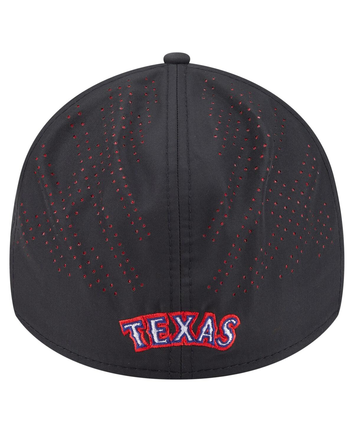 New Era Men's Black Texas Rangers Night 39thirty Flex Hat In Black