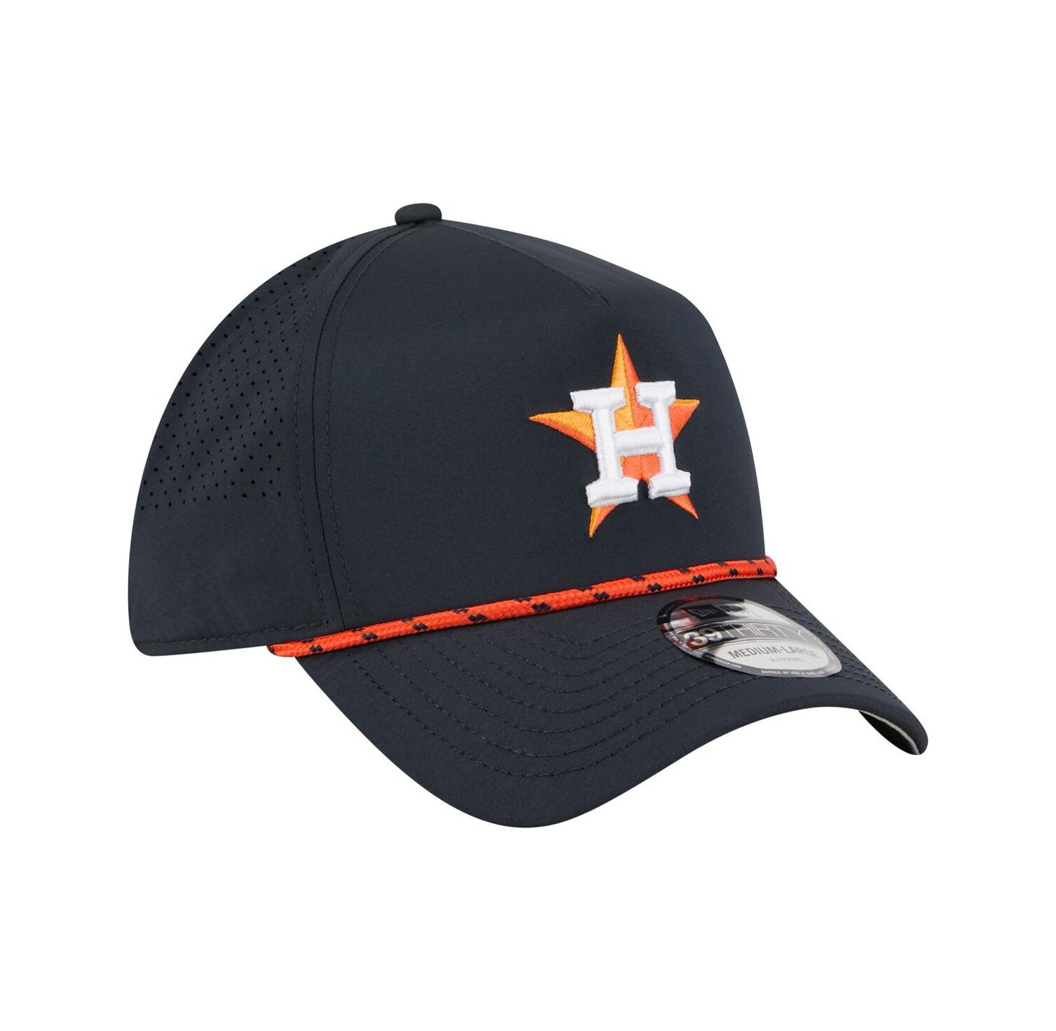 Men's Navy Houston Astros 39THIRTY A-Frame Perforated Flex Hat