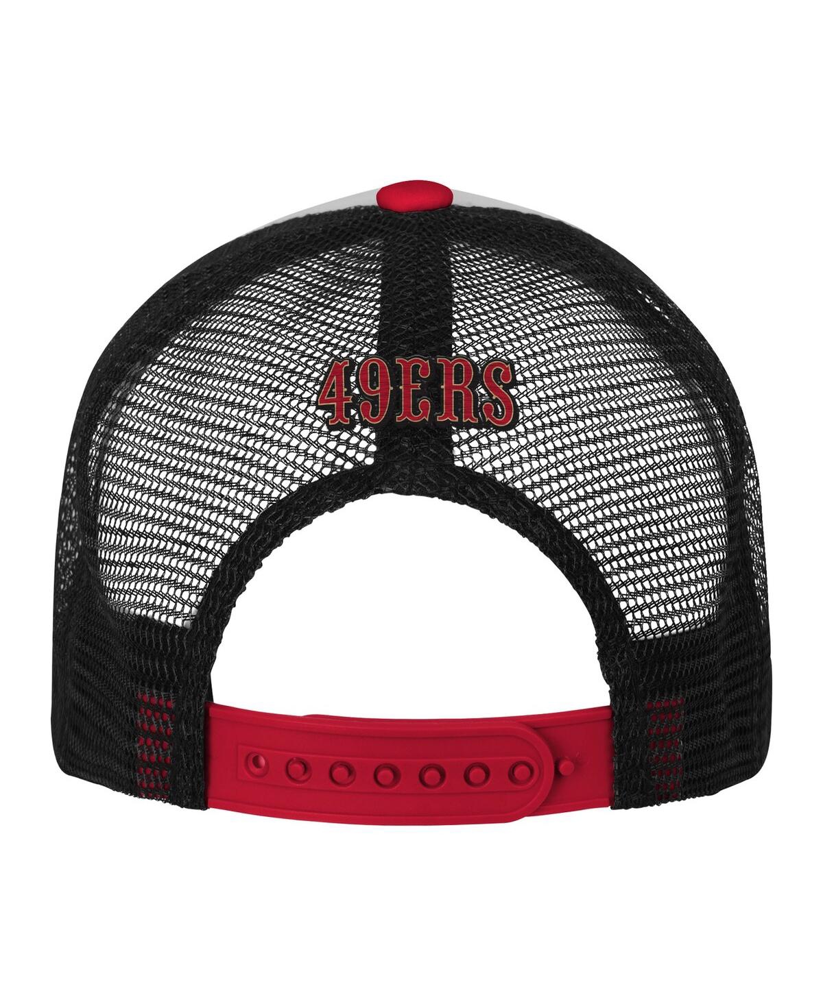 Outerstuff Big Boys And Girls White/scarlet San Francisco 49ers Essentials Trucker Adjustable Hat In Multi