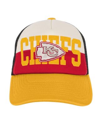 Big Boys and Girls White/Gold Kansas City Chiefs Modern Fan Trucker Adjustable Hat